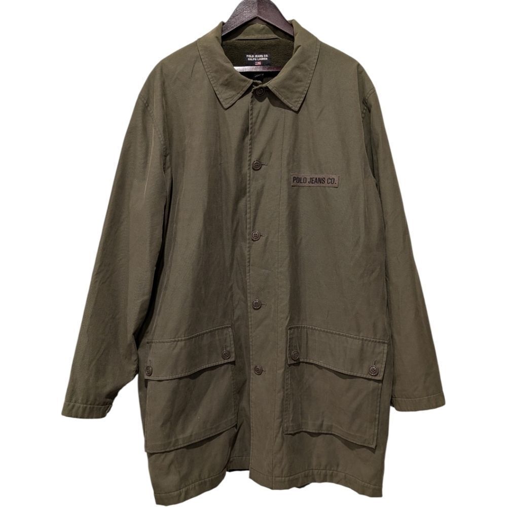 VTG Polo Ralph Lauren Olive Green Barn Chore Coat Jacket Large Fleece Lined Sz L